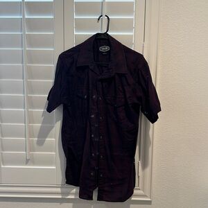 Gibson Men's Dark Purple Casual Button-Down Shirt